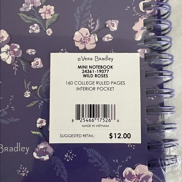 Vera Bradley Wild Roses Purple Notebook Set - Picture 3 of 5